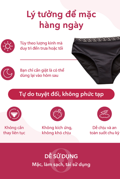 Quần Lót Nguyệt San Hàng Ngày Cao Cấp "Ngọc"