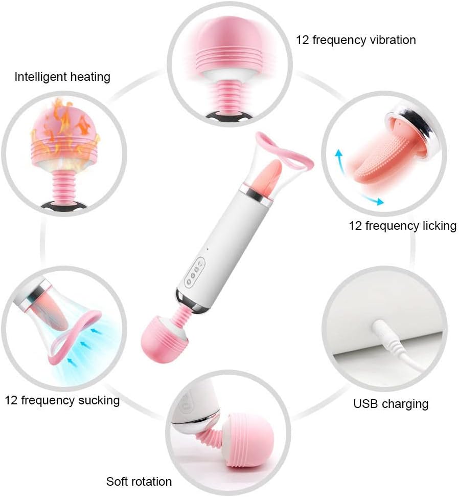 <tc>Sucking and Licking 3-in-1 AV Vibrating Wand Massager</tc>