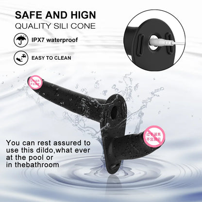 <tc>Vibrating Strap-On Doubled-Headed Dildo 15.5cm</tc>