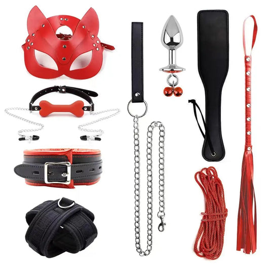 Bộ Đồ Chơi BDSM Knotty Fox 9 Món