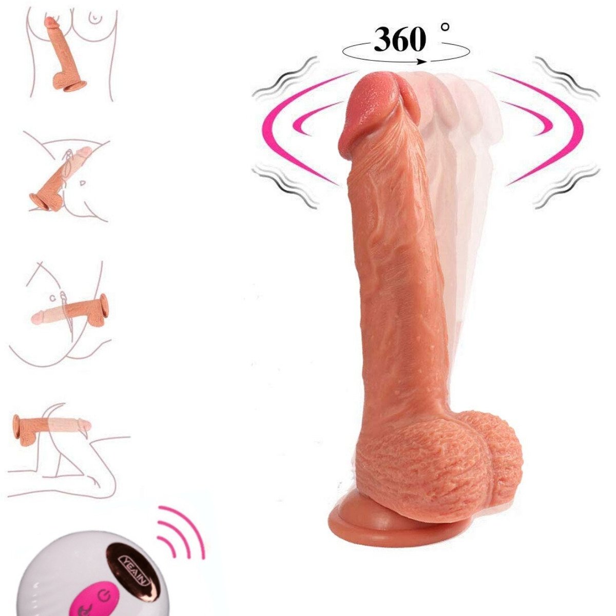 Dương Vật Giả 22cm Rung Điều Khiển Remote Real Dildo