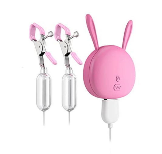 Kẹp Núm Vú Xung Điện Điện Kèm Trứng Rung Naughty Bunny