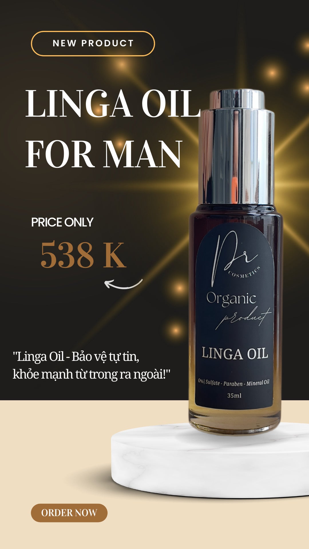 Dầu Dưỡng Vùng Kín Nam Giới Linga Oil