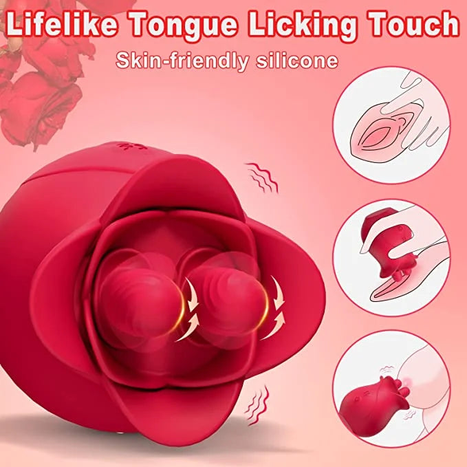 Bloom Rose Double Tongue Clit Licking Vibrator