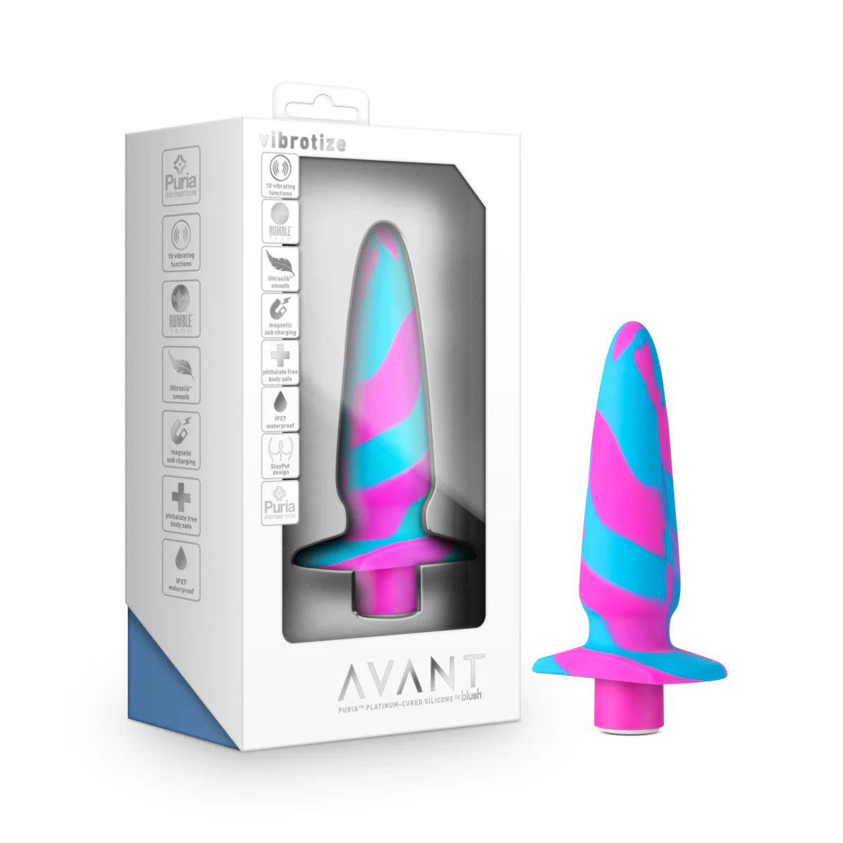 Avant Vibrotize Fuschia Vibrating Anal Plug