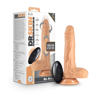 <tc>Dr. Skin Vibrating Thrusting Dildo Dr. Grey Vanilla</tc>