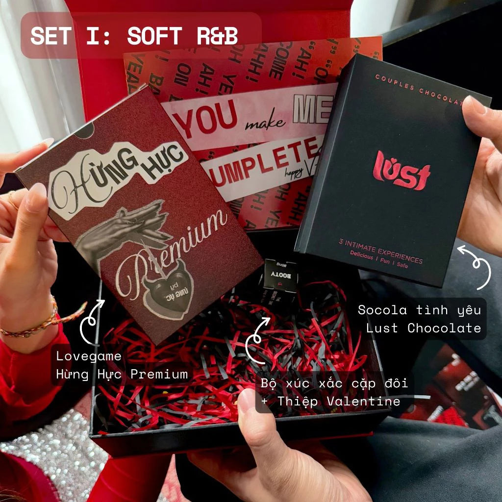 Set Quà Valentine Soft RnB Bộ Bài Hừng Hực Premium + Lust Chocolate