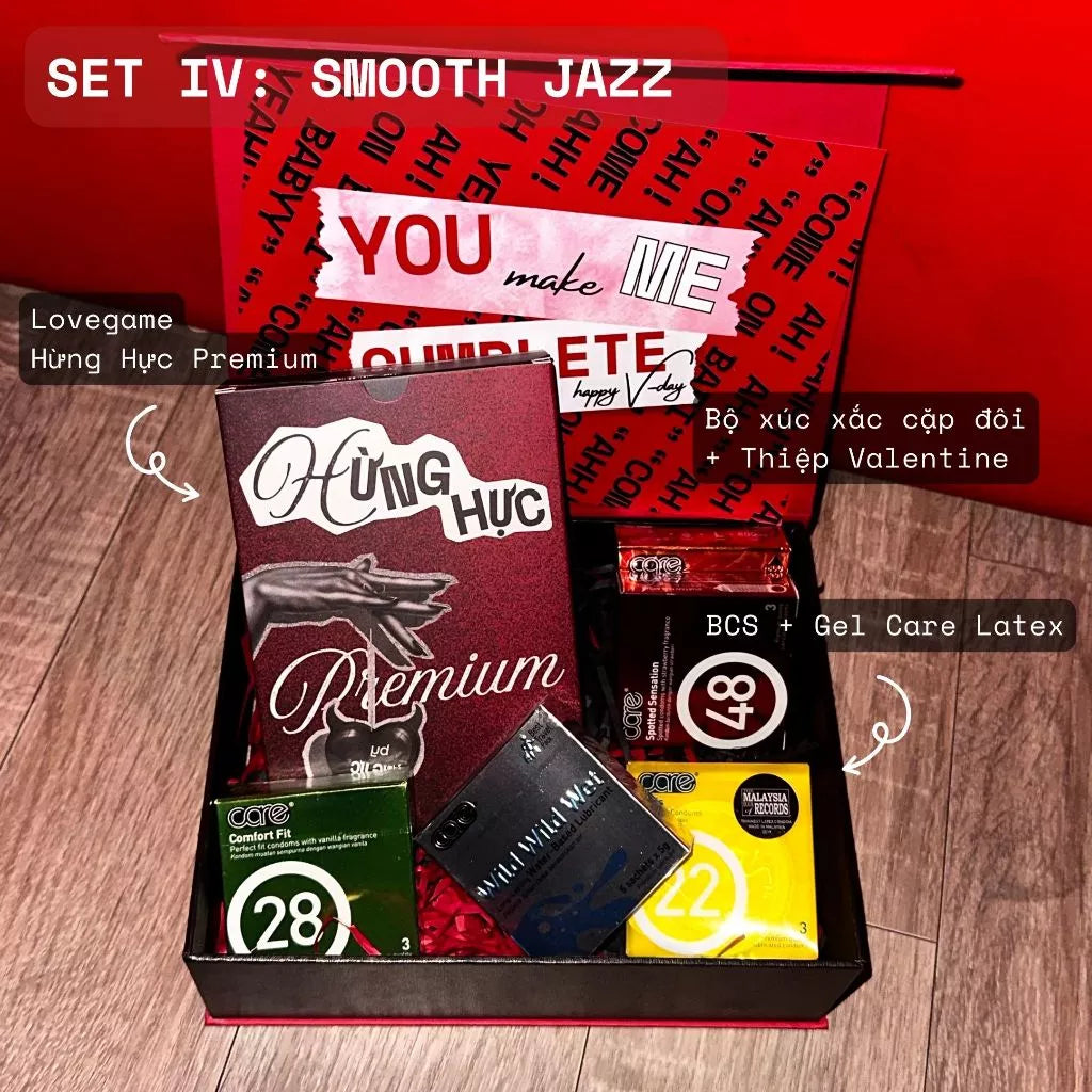 Set Quà Valentine Smooth Jazz Bộ Bài Hừng Hực Premium + Gel Care Latex