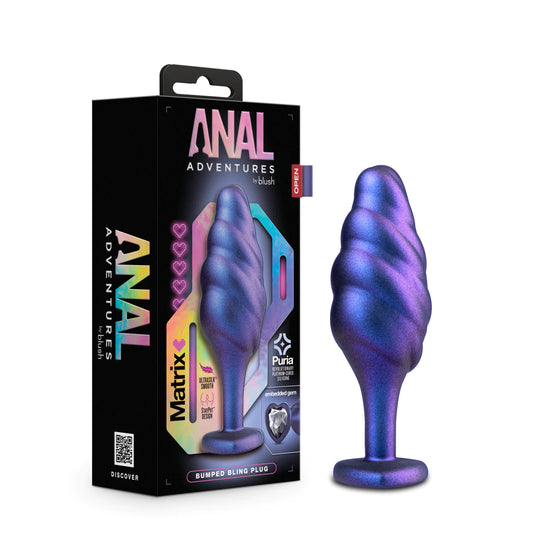 Anal Plug Adventure Matrix Bumped Bling Sapphire