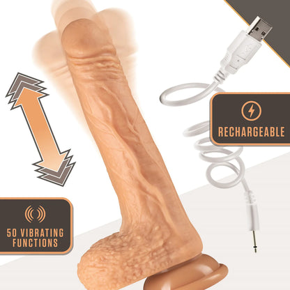 <tc>Dr. Skin Vibrating Thrusting Dildo Dr. Grey Vanilla</tc>