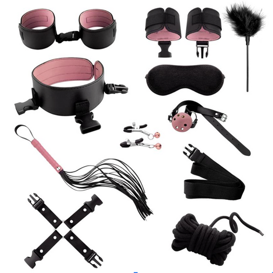 Bộ Đồ Chơi BDSM Black & Pink