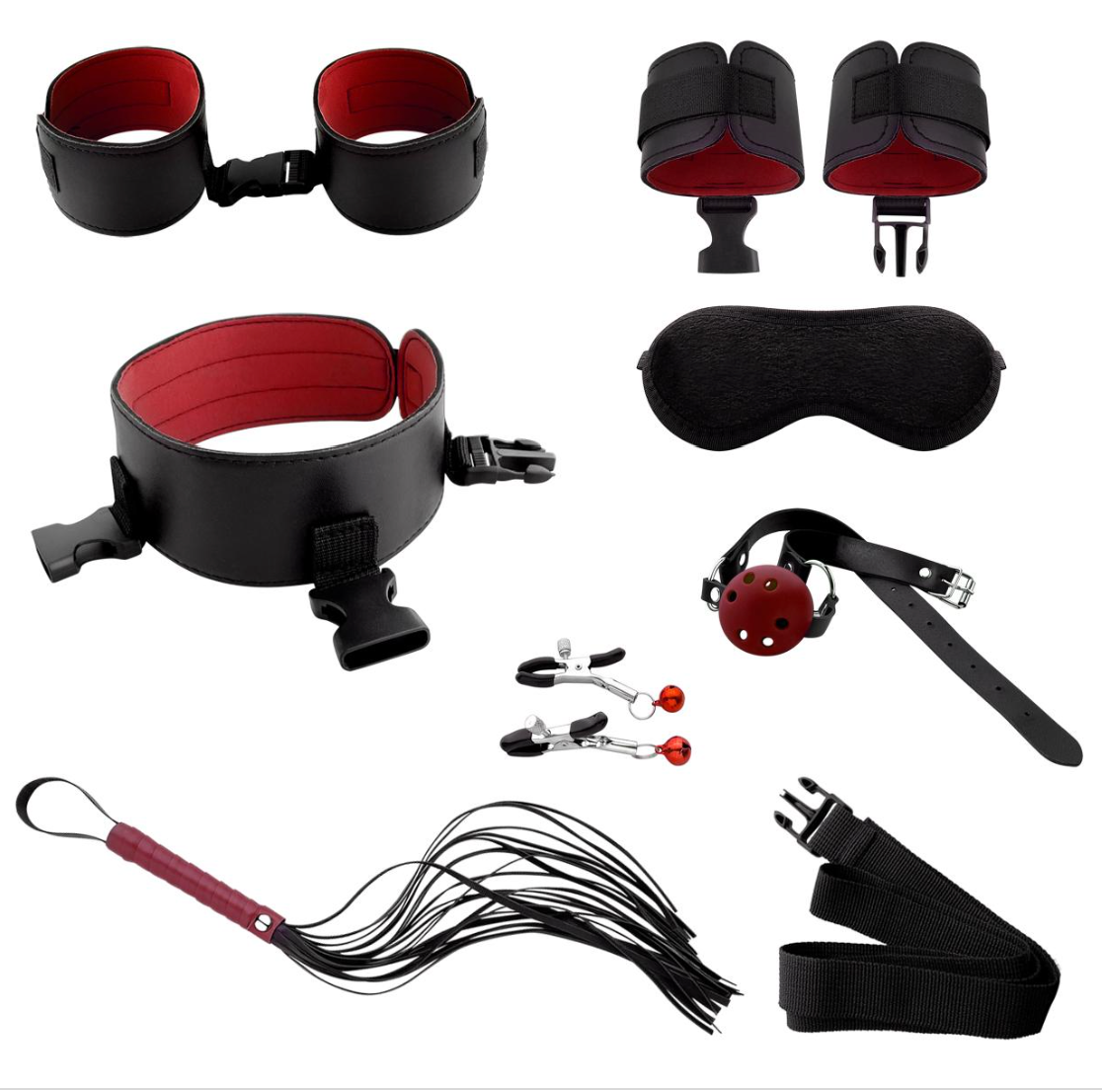 Black & Red BDSM Toy Set